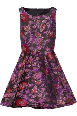 Foss cutout floral-brocade dress