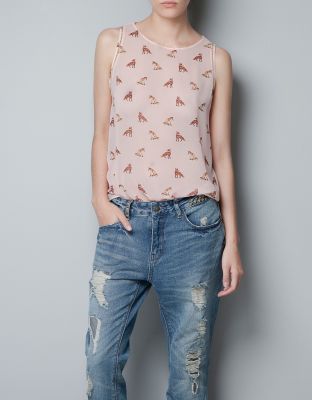 Fox Print Top