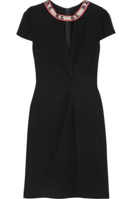 Fraicheur Embroidered Jersey-Crepe Mini Dress