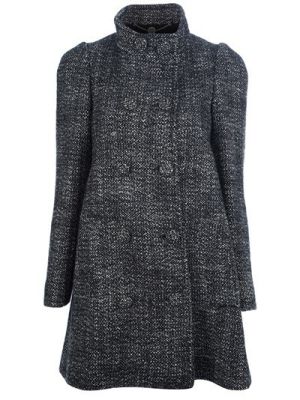 Funnel Neck Double Breasted Coat