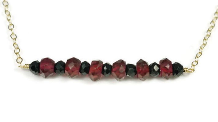 Garnet and Black Spinel Necklace