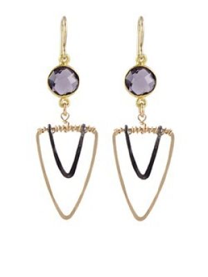 Gemstone Vee Earrings