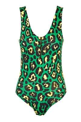 Green Animal Zip Bodysuit
