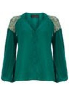 green lace blouse