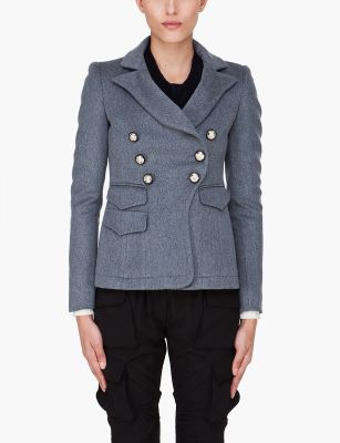 Grey Seth Brushed Wool Blazer