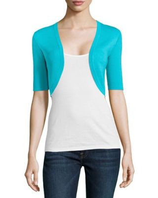Half-Sleeve Shrug, Aqua
