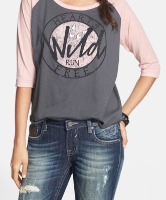 'Hearts Run Free' Baseball Tee