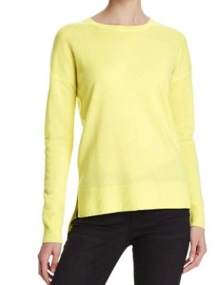 High/Low Crewneck Cashmere Sweater