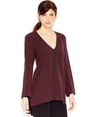 High-Low Zip-Front Tunic