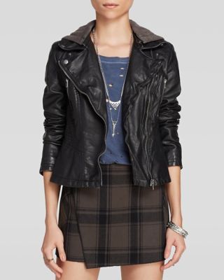 Hooded Moto Faux Leather Jacket