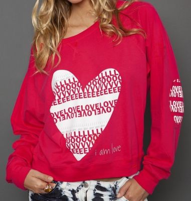 I am Love Berry L2L Oversized Raglan with Patches (in Black)