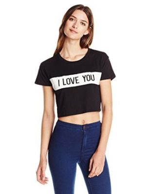 I Love You' Cropped Graphic Tee