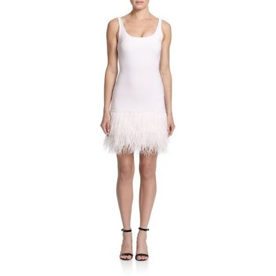 India Feather-Hem Dress