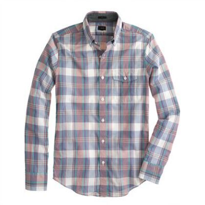 Indian cotton shirt in sail blue plaid