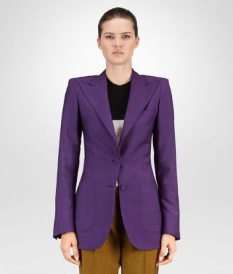 Jacket In Dark Byzantine Wool Mohair