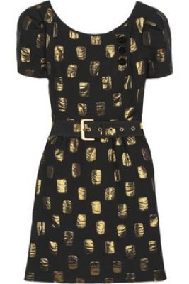 Jacquard Short-Sleeved Dress