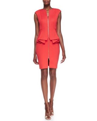 Jamthun Zip-Front Peplum Dress