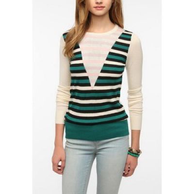 Jane Intarsia Knit Pullover Sweater