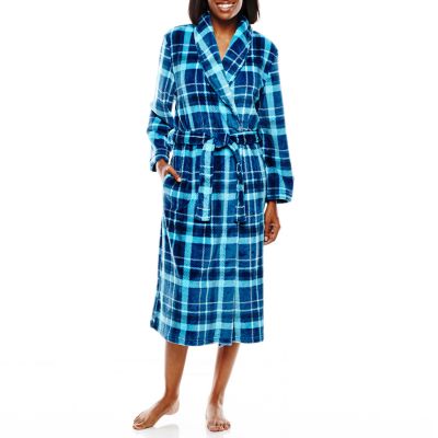 Jasmine Rose Plaid Print Wrap Robe
