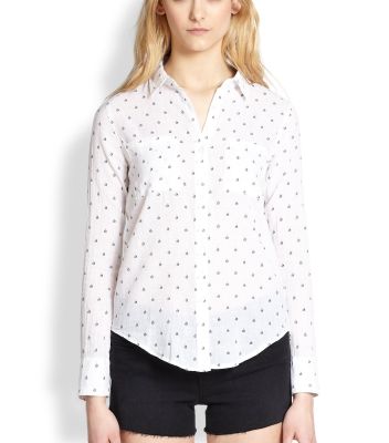 Jesse Sailboat-Print Button-Down Shirt