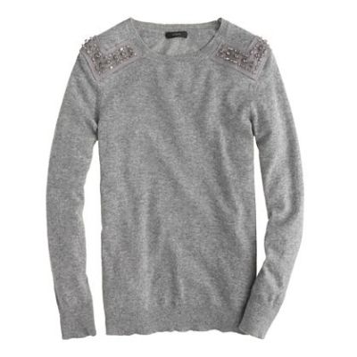 Jeweled-Shoulder Sweater
