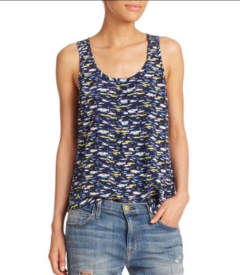 Kaira Printed Sleeveless Silk Top