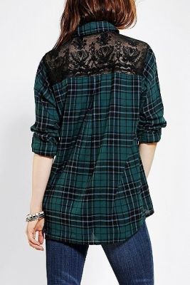 Lace Button-Down Shirt