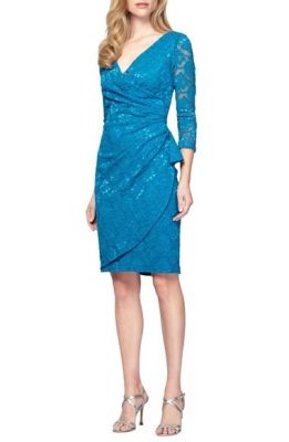 Lace Faux Wrap Dress