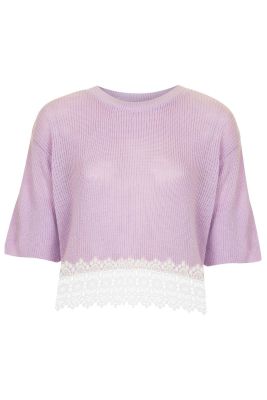 Lace Hem Crop Top