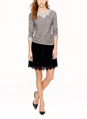 Lace Skirt in Navy Black