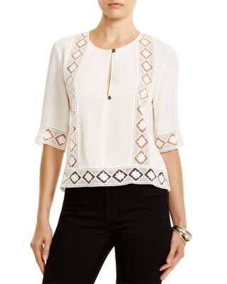 Lace-Paneled Blouse