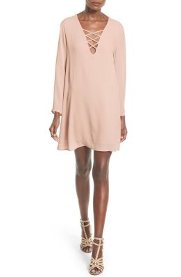 Lace-Up Bell Sleeve Shift Dress