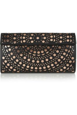 laser cut leather clutch