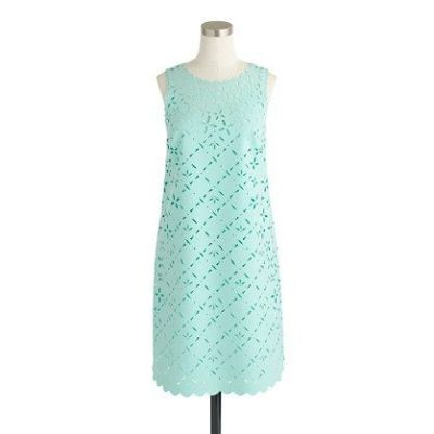 Laser-cut floral shift dress