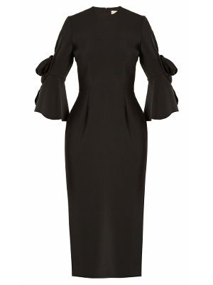 Lavete bow-sleeved crepe dress
