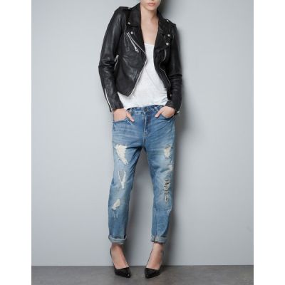 Leather Jacket With Zips
