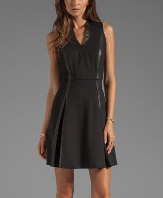 Leather Panel Dress
