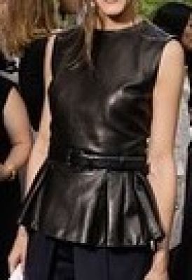 Leather peplum top