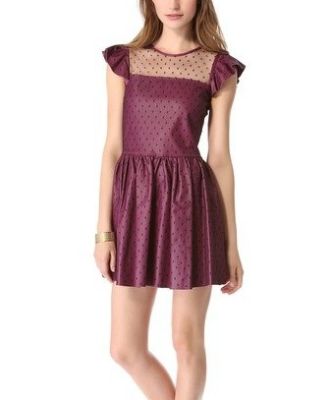 Leather & Point d'Esprit Dress