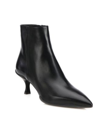 Leather Point-Toe Booties