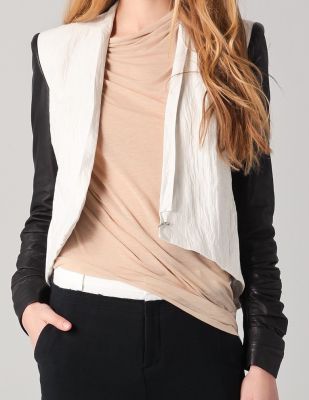 Leather Sleeve Jacket