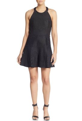 Leona Fit-And-Flare Halter Dress