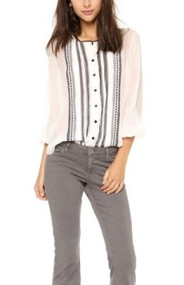 Leonie Pleated Peasant Top
