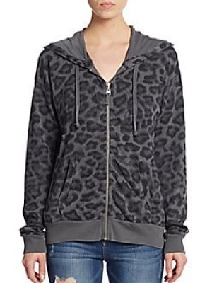 Leopard-Print Hooded Sweatshirt