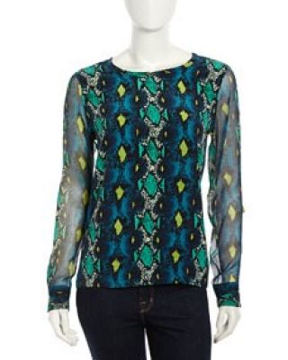 Liam Snake-Print Blouse