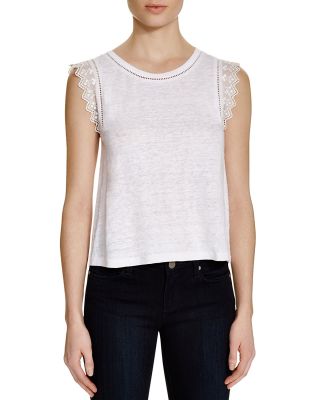 Linen Embellished Tee
