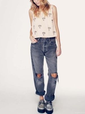 Little Diamond Charlie Tank in Pearl
