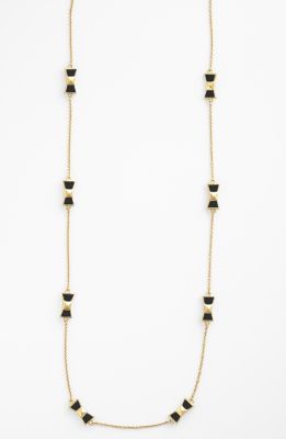 'locked in' long bow necklace