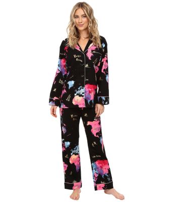 Long Sleeve Classic Pajama Set in Bon Voyage