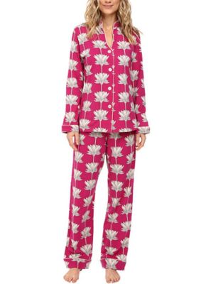 Long Sleeve Mandarin Collar Pajama Set